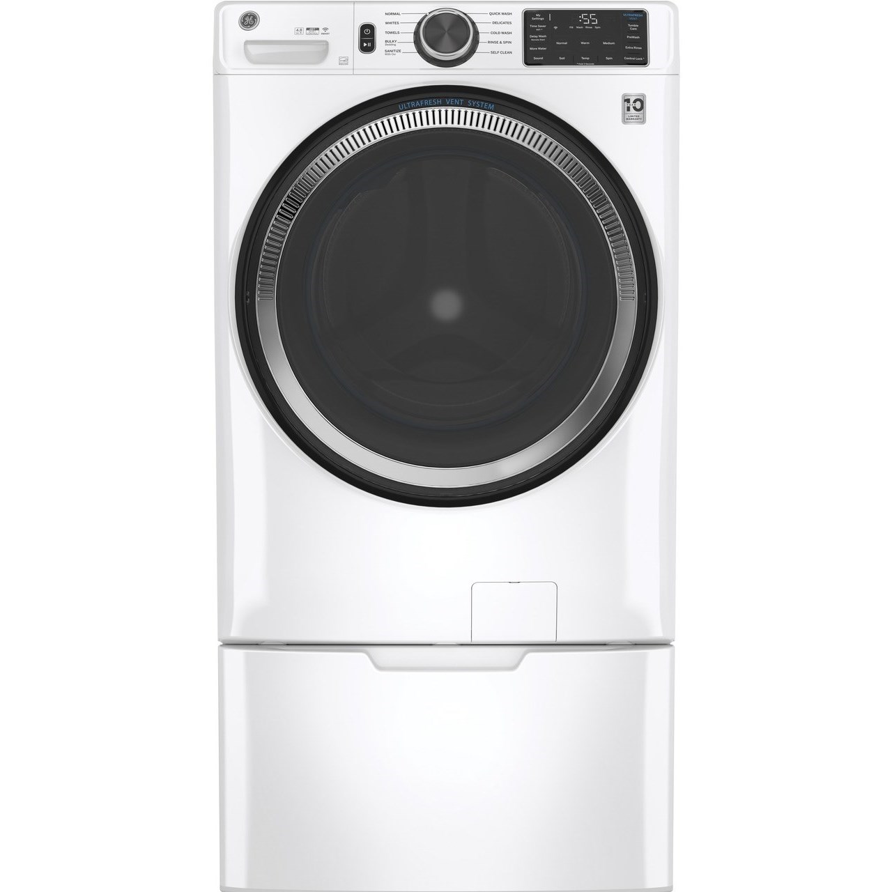 GE Appliances GFW550SSNWW GE® 4.8 cu. ft. Capacity Smart Front Load